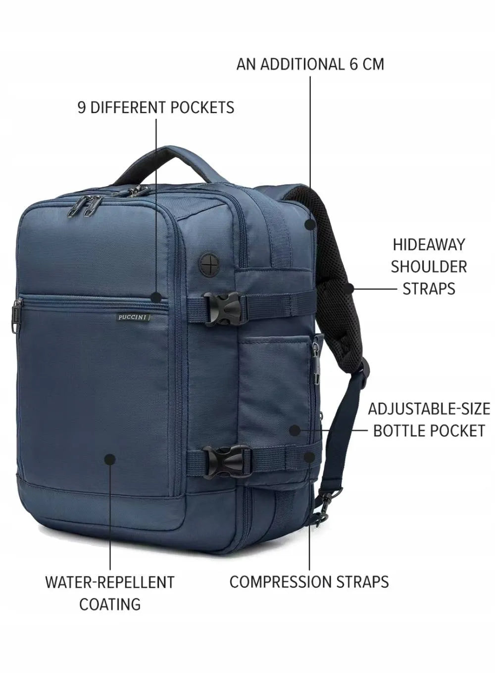 Kabinine kuprinė Puccini Easy Pack Plus M - tamsiai mėlyna