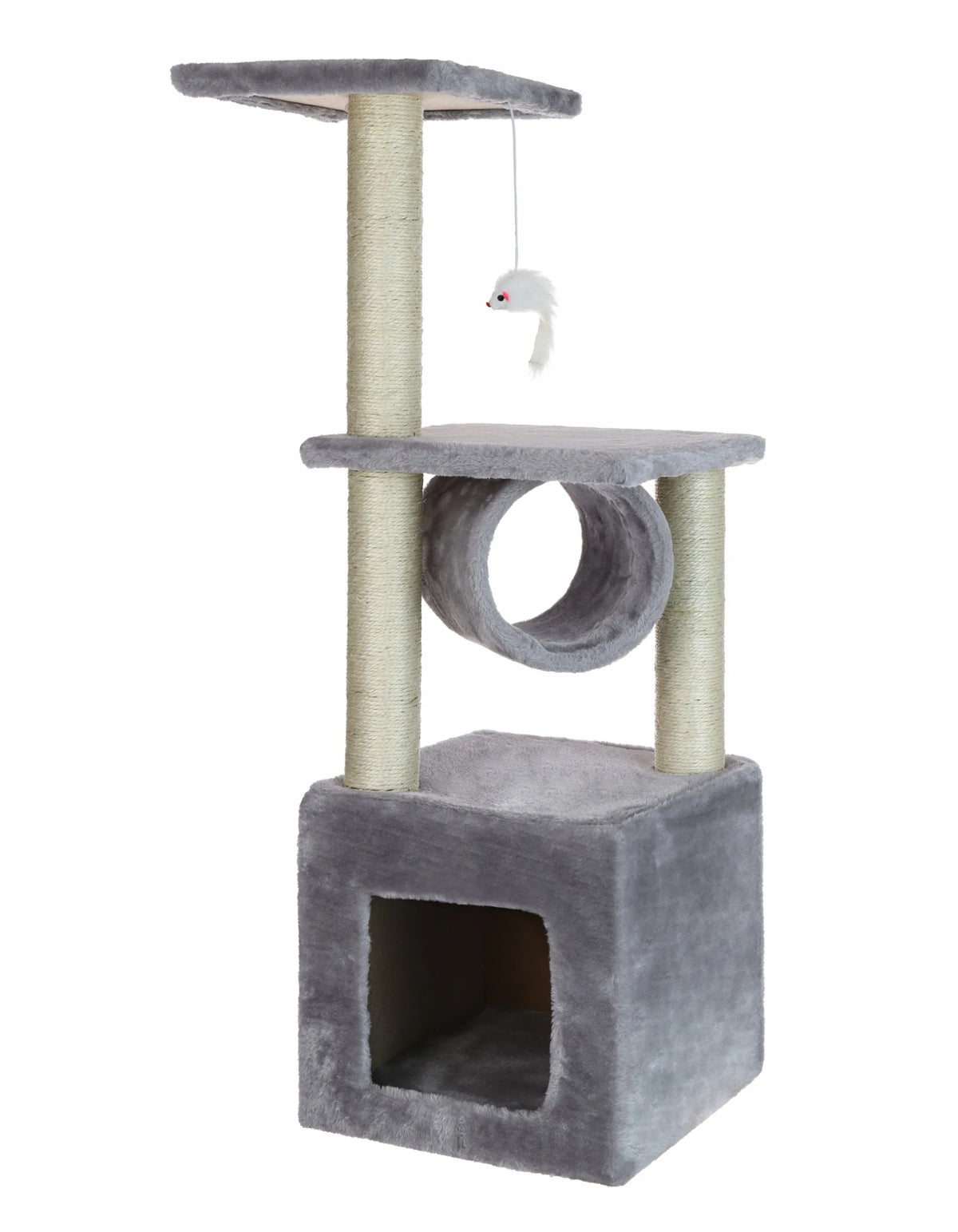 Kačių draskyklė su nameliu ir guoliu, 90 cm, K&M F021