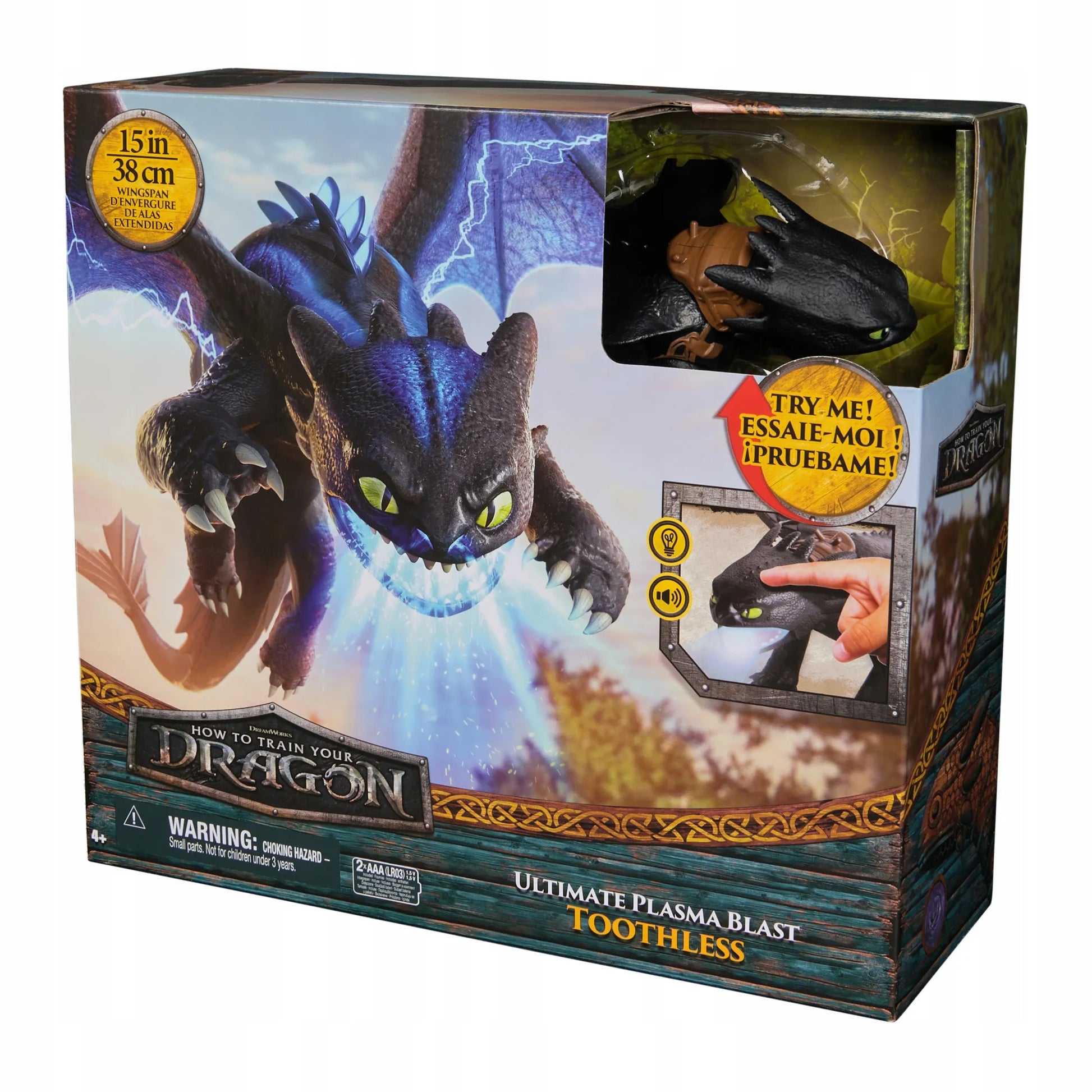 KAIP PRISIJAUKINTI DRAKONĄ: BEDANTIS IR PLAZMINIS ŠŪVIS – INTERAKTYVI FIGŪRĖLĖ, 38 CM