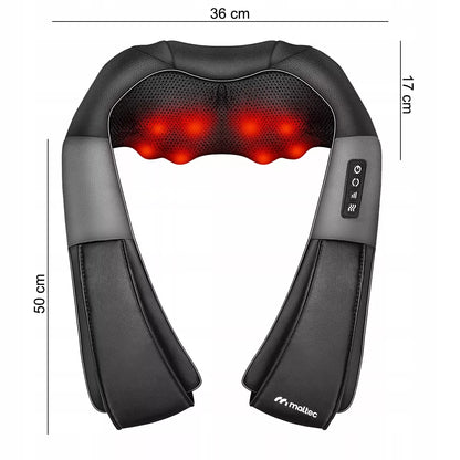 Kaklo, nugaros ir kūno masažuoklis MalTec PRO-Comfy30W-02 Shiatsu su šildymo funkcija