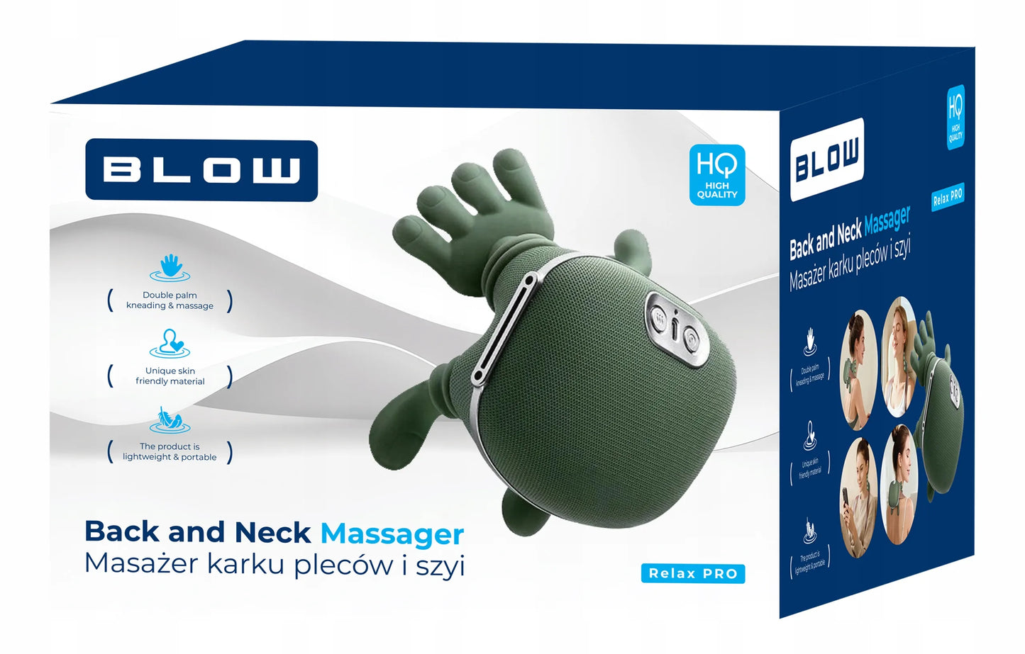 Kaklo, pečių ir blauzdų masažuoklis Shiatsu su šildymu, belaidis, minkymo funkcija