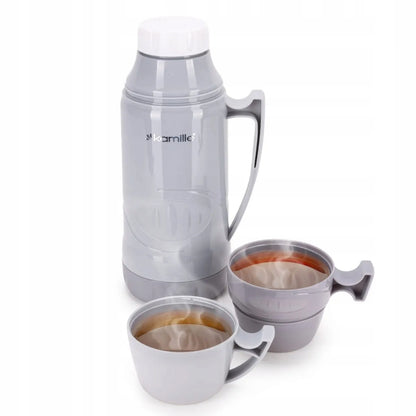 Kamille termosas su stikline kolba, rankena ir puodeliais 600 ml