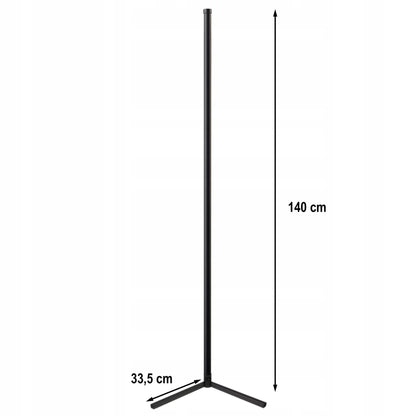 Kampinė pastatoma RGB LED grindų lempa RETOO su nuotolinio valdymo pulteliu, programėle ir muzikos jutikliu, 140 cm