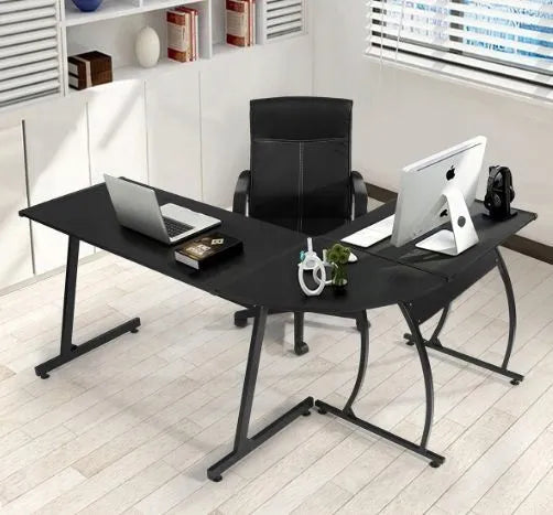 Kampinis ModernHome rašomasis stalas 148 x 48 x 73,5 cm, juodas