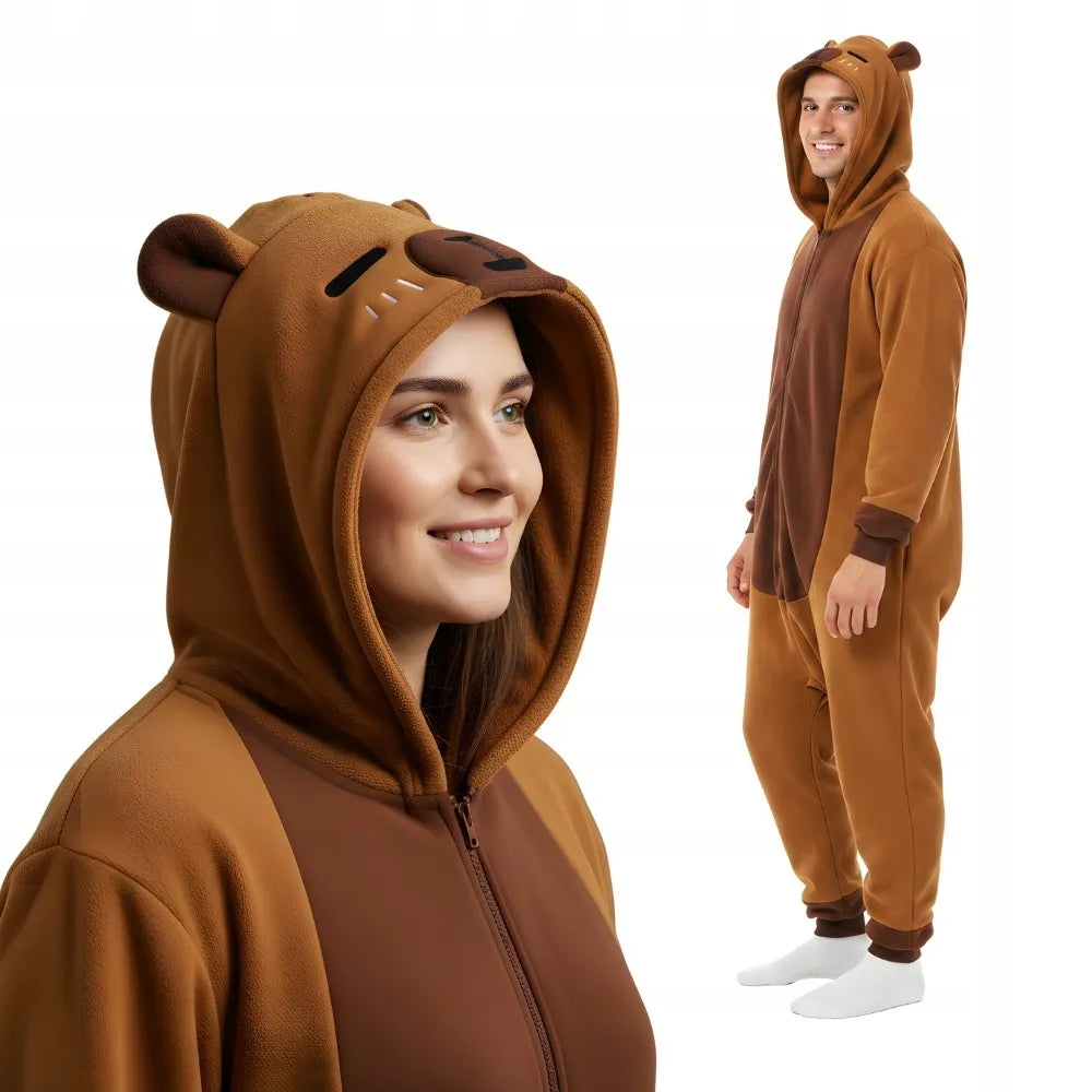 Kapibaros kigurumi pižama „onesie“, kostiumas, S dydis, 145–155 cm