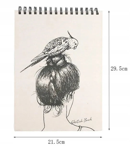 KD Art Studio A4 eskizų bloknotas vaikams, piešimui ir žymekliams, spiralinis