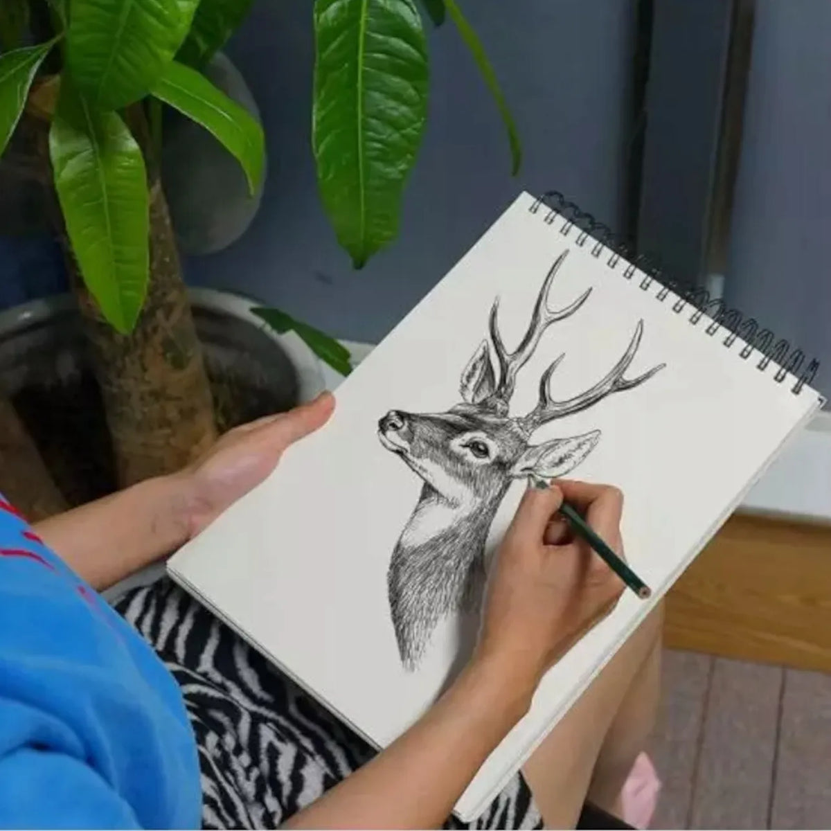 KD Art Studio A4 eskizų bloknotas vaikams, piešimui ir žymekliams, spiralinis