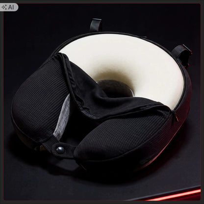 Kelioninė kaklo pagalvė lėktuvui pilka-juoda Diablo TRAVEL PILLOW