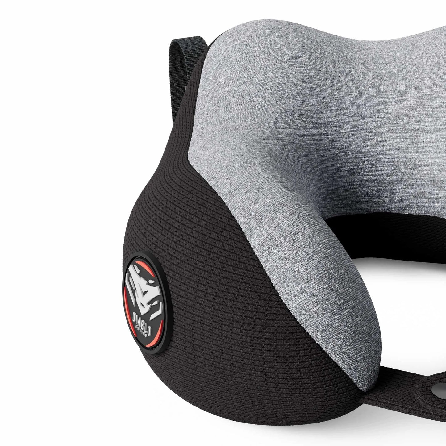 Kelioninė kaklo pagalvė lėktuvui pilka-juoda Diablo TRAVEL PILLOW