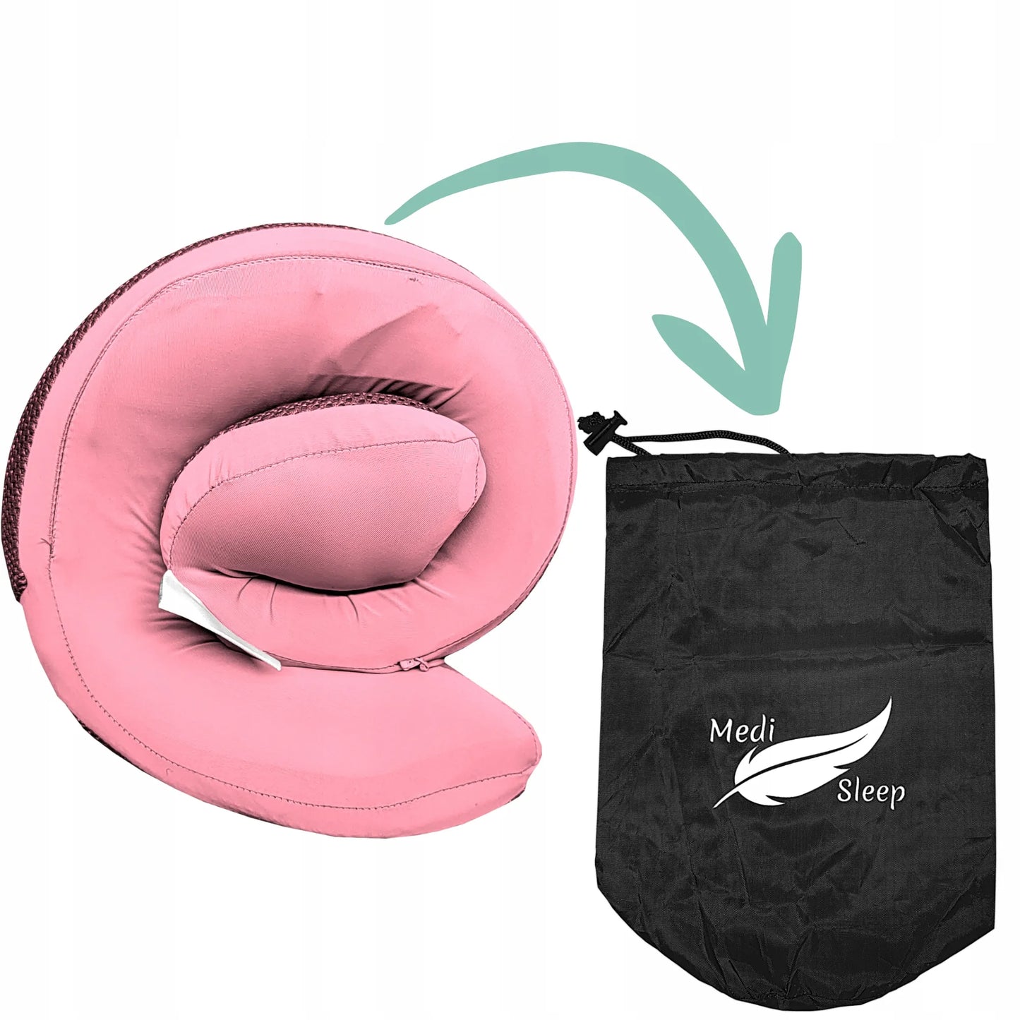 Kelioninė kaklo pagalvė Medi Sleep, rožinė