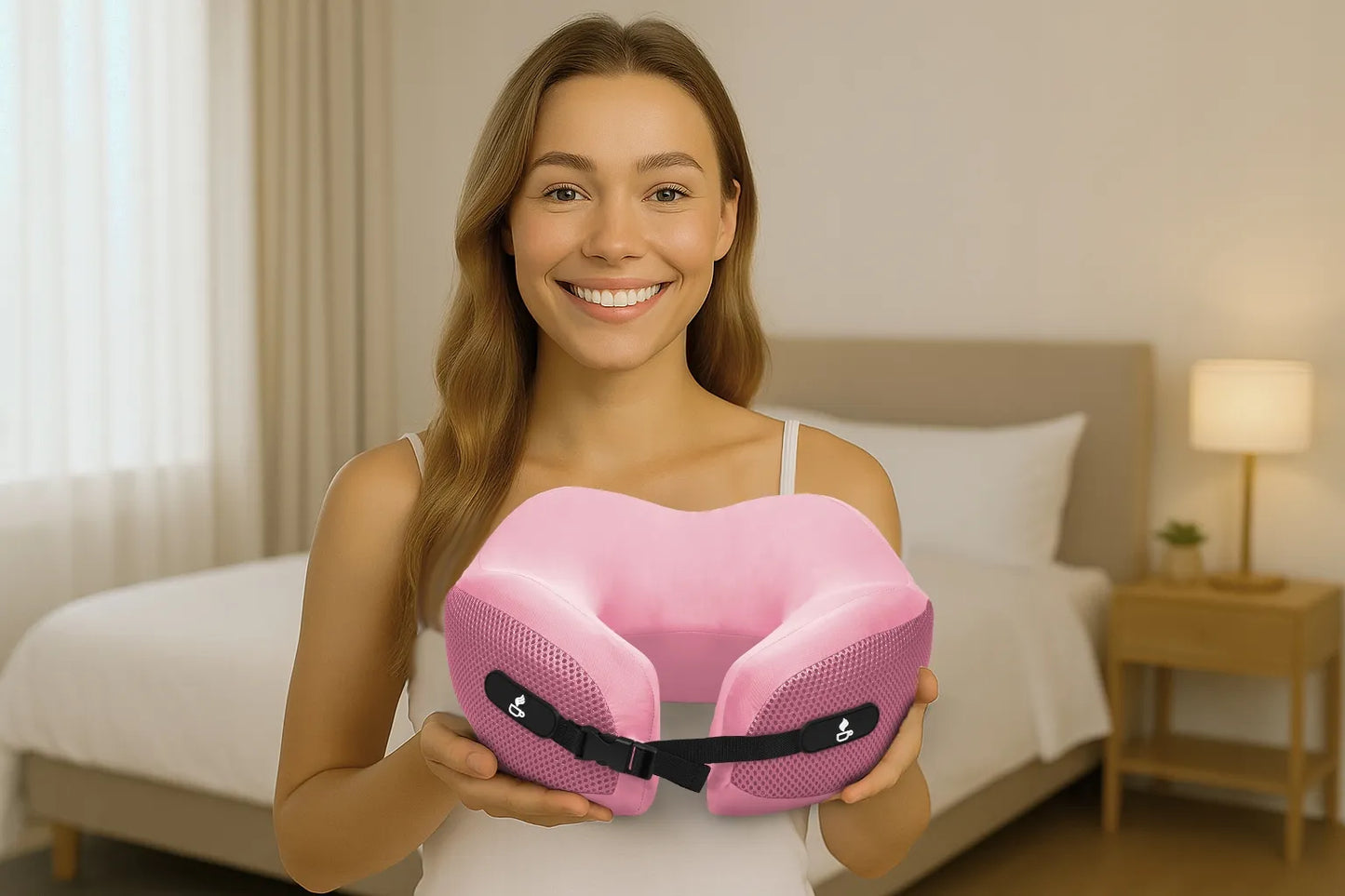 Kelioninė kaklo pagalvė Medi Sleep, rožinė