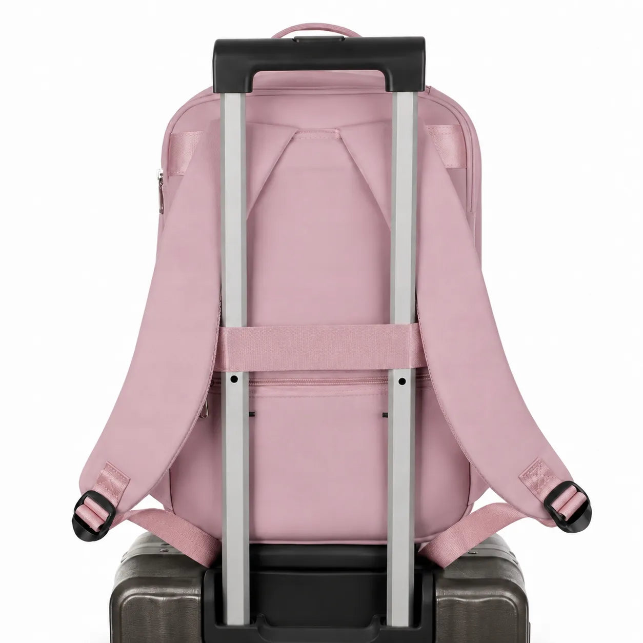 Kelioninė kuprinė į lėktuvą 40x26x20 cm – patikimas rankinis bagažas Ryanair ir Wizz Air skrydžiams, rožinė