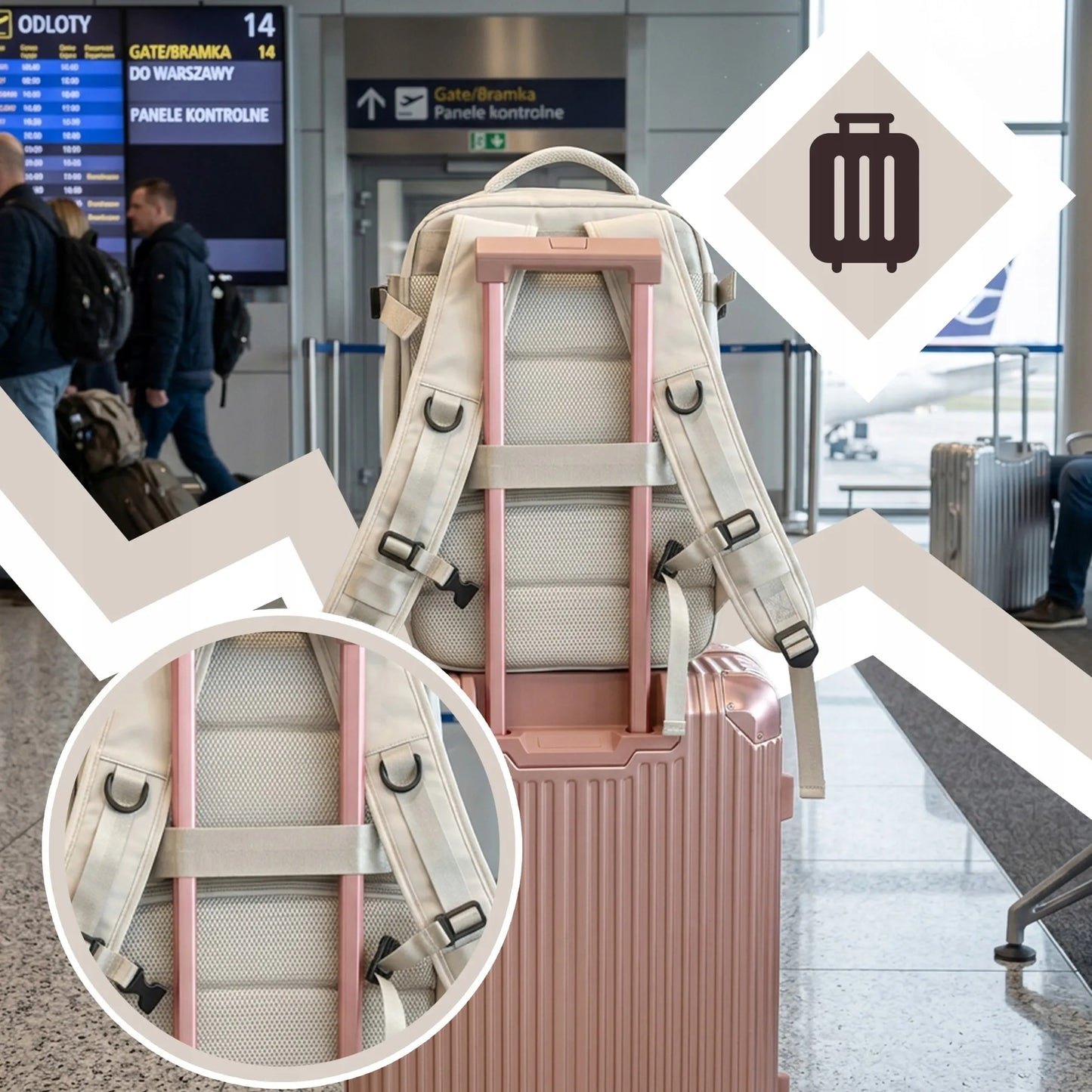 Kelioninė kuprinė lėktuvui 40x20x25 krepšys rankiniam bagažui Ryanair Wizzair