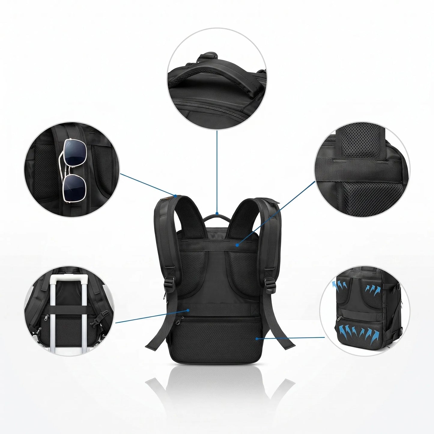 Kelioninė kuprinė lėktuvui rankiniam bagažui 40x30x20 cm Ryanair Wizz Air 20l
