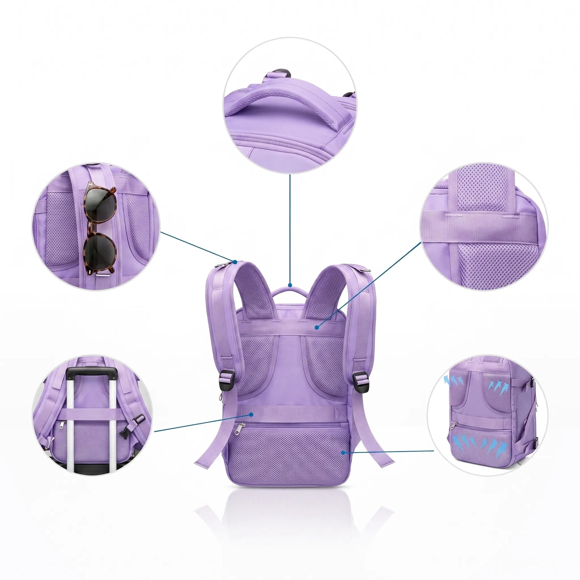 Kelioninė kuprinė lėktuvui rankinis bagažas 40x30x20cm Ryanair Wizz Air 20l