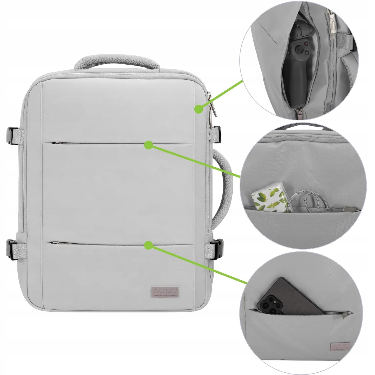 Kelioninė kuprinė su USB lizdu Lagaminas rankiniam bagažui Ryanair Wizzair 40x30x20cm