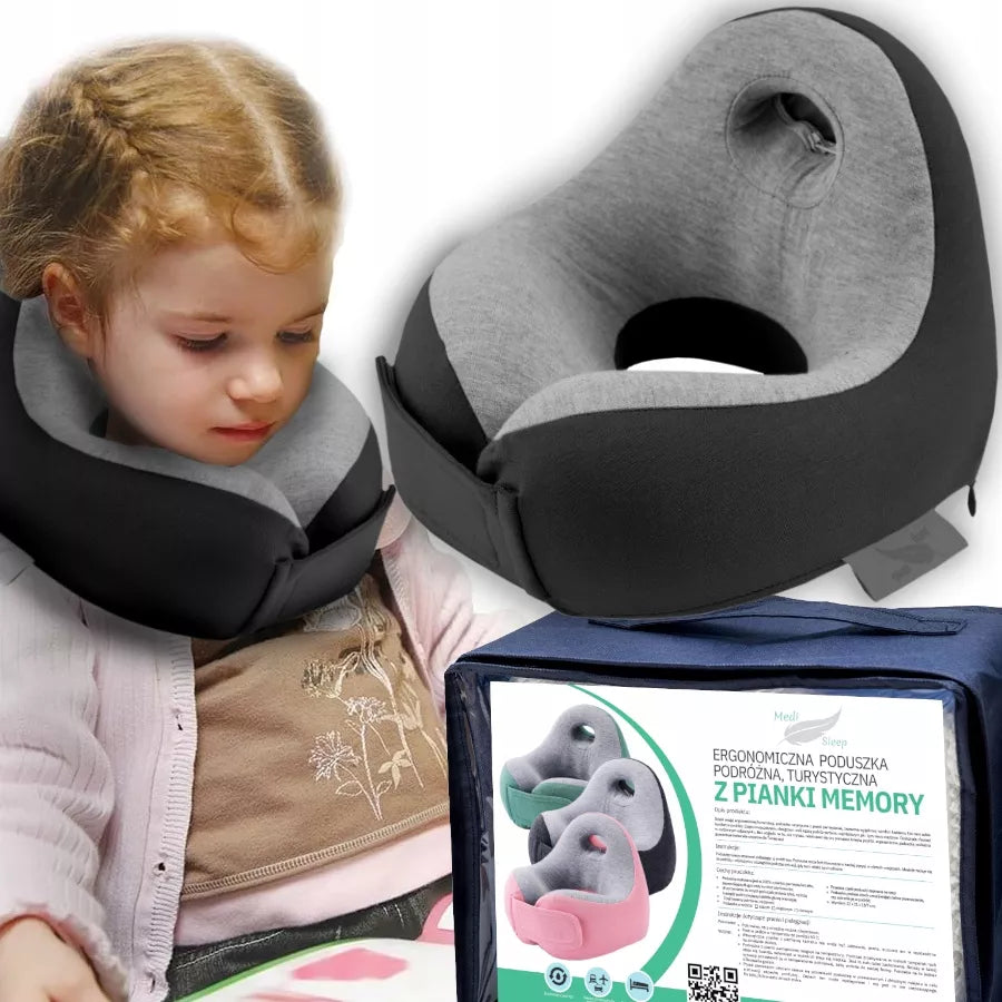 Kelioninė pagalvė vaikams Medi Sleep, kaklo pagalvė automobiliui, „Memory“ puta