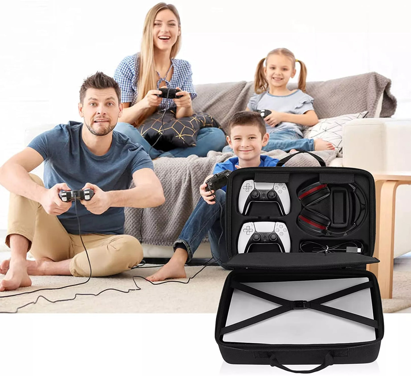 Kelioninis dėklas-lagaminas, sustiprintas dėklas, skirtas PS5 Slim / PS5 D-Chassis ir pulteliams
