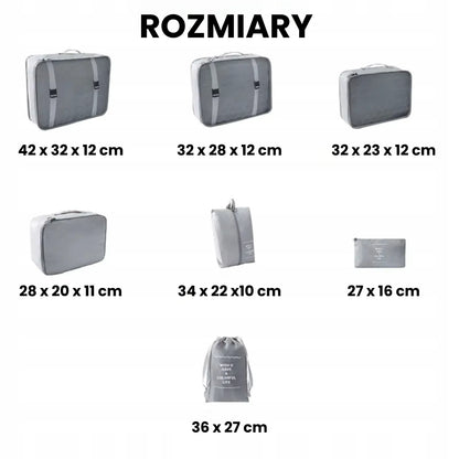 Kelioninis organizatorius 7 vnt. skirtas lagaminui, krepšiui