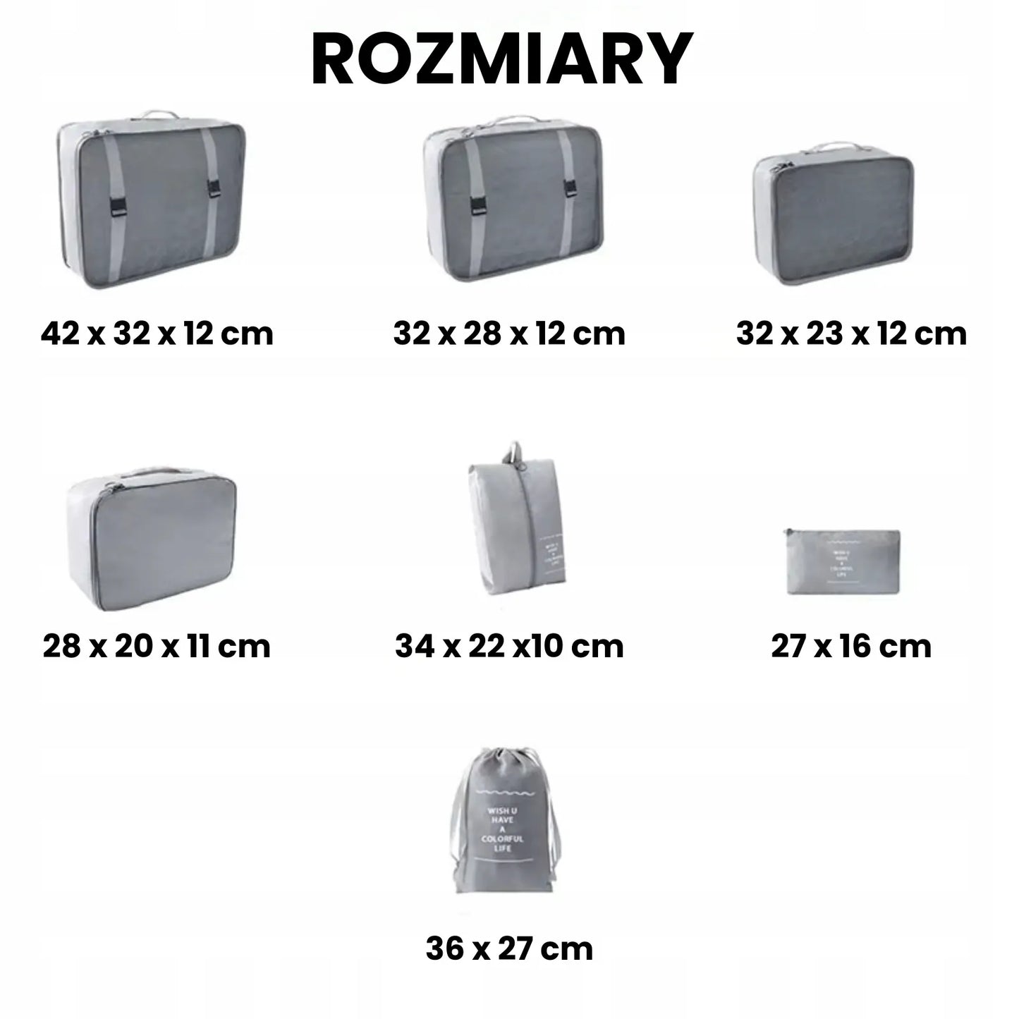 Kelioninis organizatorius lagaminui ar krepšiui, 7 dalių rinkinys