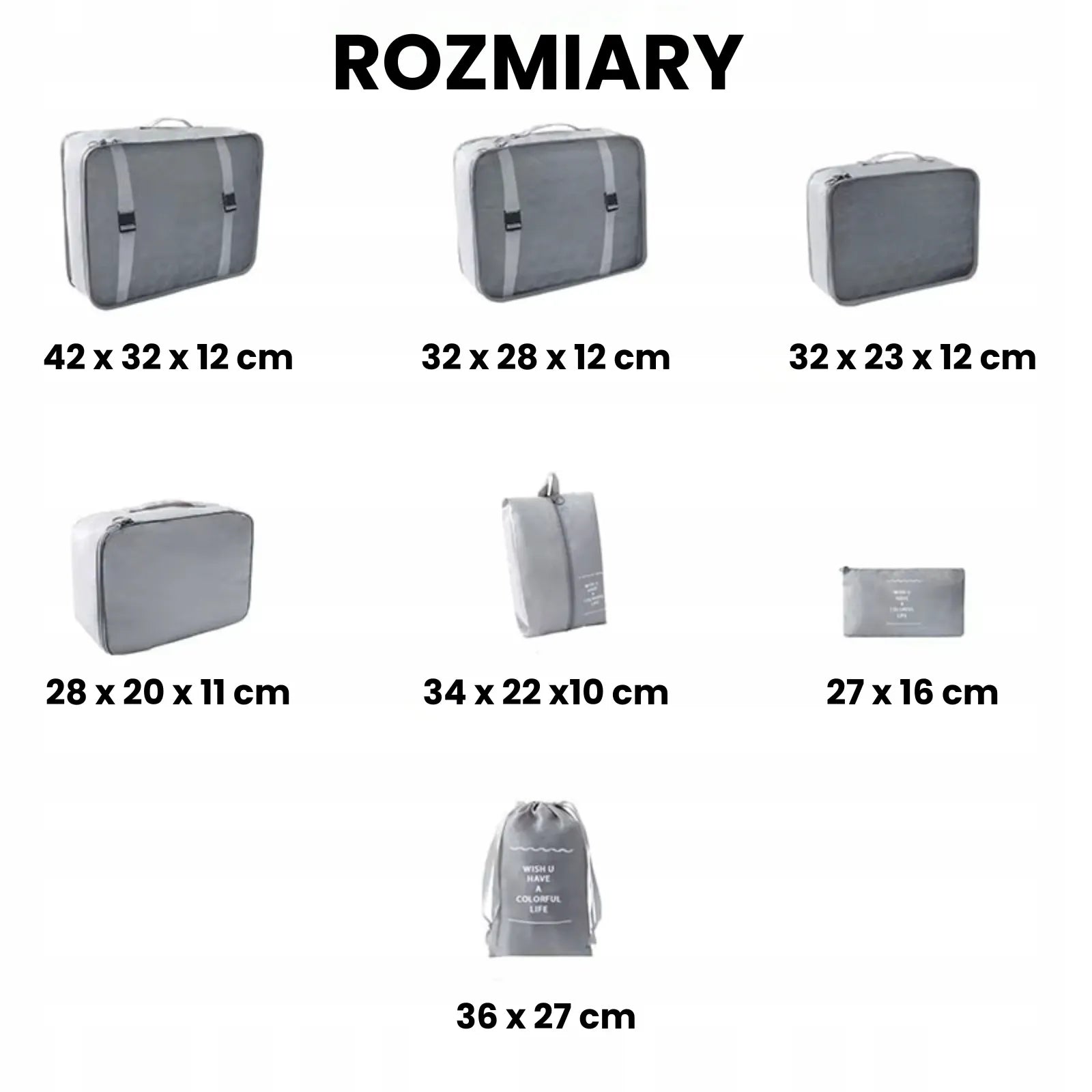 Kelioninis organizatorius lagaminui ar krepšiui, 7 dalių rinkinys