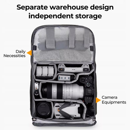 K&F Concept Beta V6 20L fotokuprinė fotoaparatui, nešiojamam kompiuteriui ir dronui, vandeniui atspari
