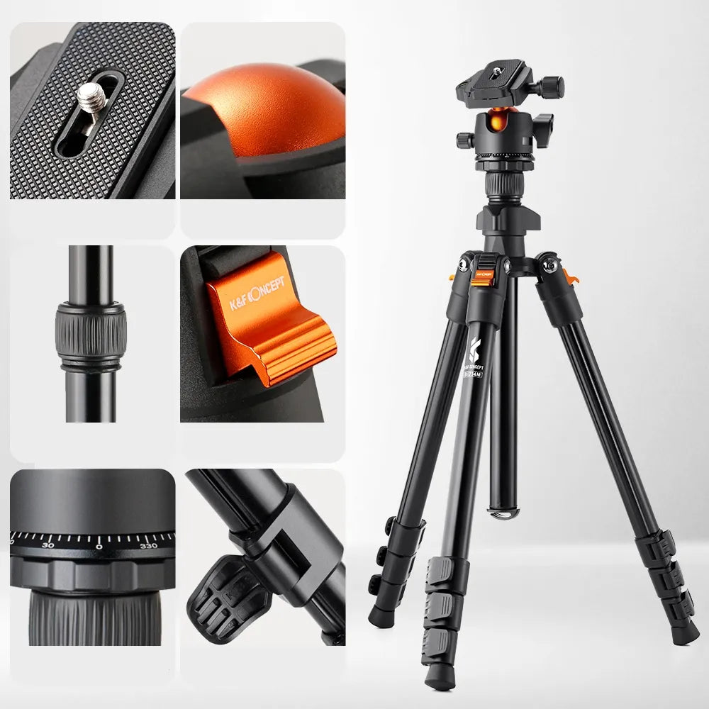 K&F Concept BI234M trikojis fotoaparatui + 3D galvutė + telefono laikiklis