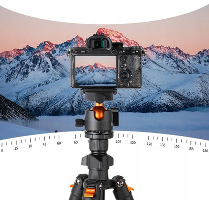 K&F Concept fotografinis trikojis su 3D galvute ir telefono laikikliu