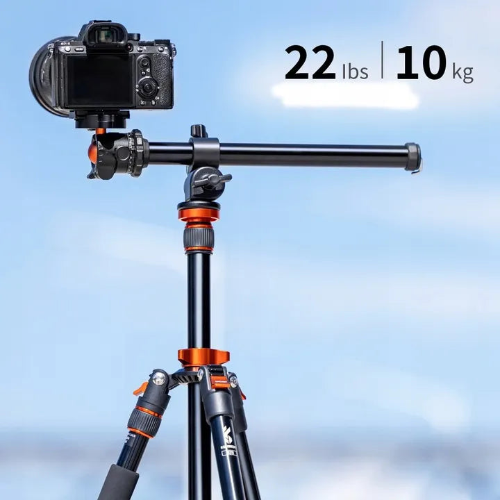 K&F Concept K234A7+FH-03 aliuminio ir magnio trikojis stovas, 231 cm, su horizontalia kolona