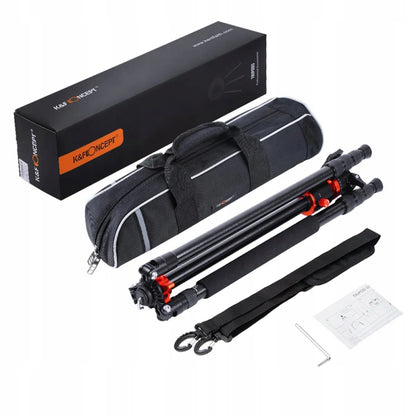 K&F Concept K234A7+FH-03 aliuminio ir magnio trikojis stovas, 231 cm, su horizontalia kolona