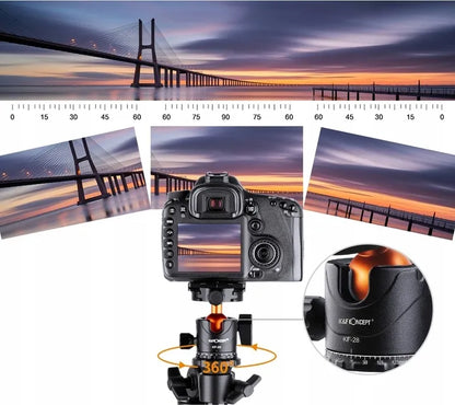 K&F Concept K234A7+FH-03 aliuminio ir magnio trikojis stovas, 231 cm, su horizontalia kolona