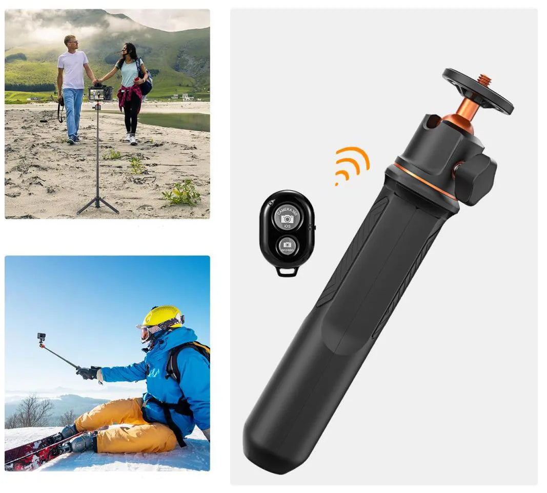K&F Concept SELFIE lazda, trikojis 60cm 4-in-1 telefonui, išmaniajam telefonui, 1/4 laikiklis, GoPro + pultelis KF09.135