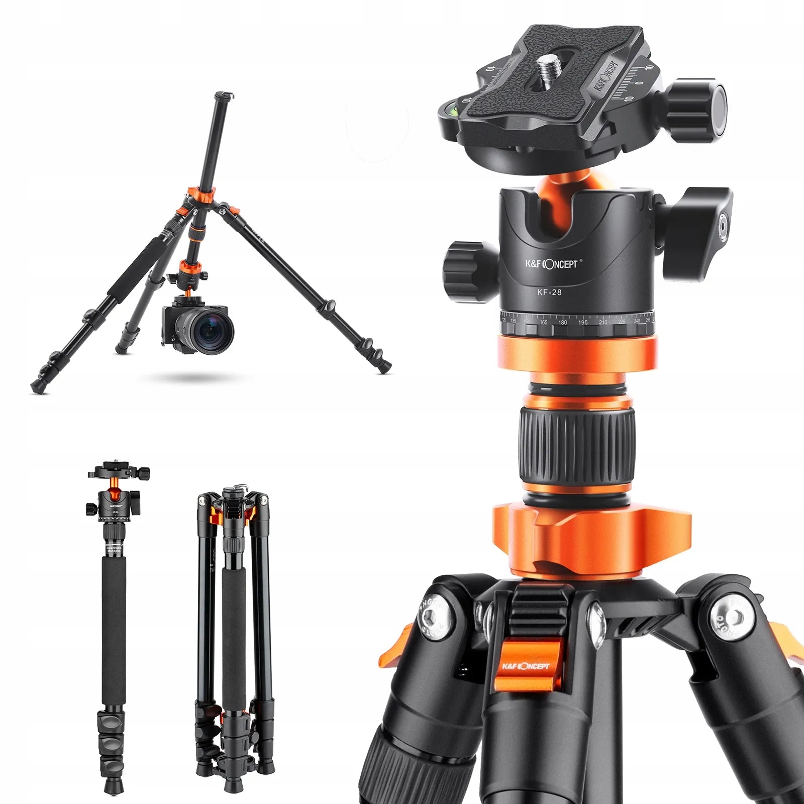 K&F Concept trikojis monopodas 177cm su K254A3 galvute