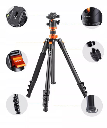 K&F Concept trikojis monopodas 177cm su K254A3 galvute