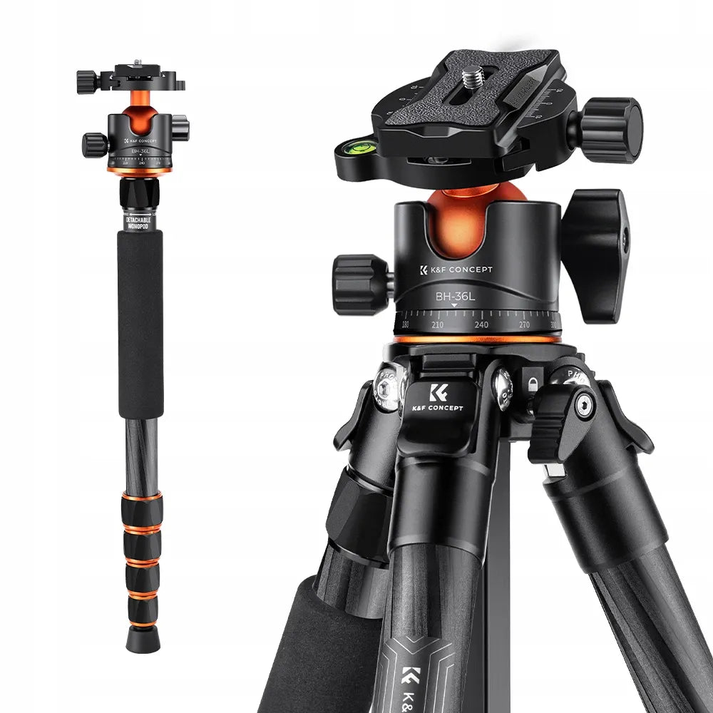 K&F profesionalus anglies pluošto trikojis, keliamoji galia 15 kg, A255C2+BH-36L