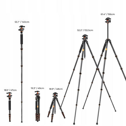 K&F profesionalus anglies pluošto trikojis, keliamoji galia 15 kg, A255C2+BH-36L