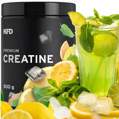KFD kreatino monohidratas „Premium Creatine“, limonado skonio, 500 g