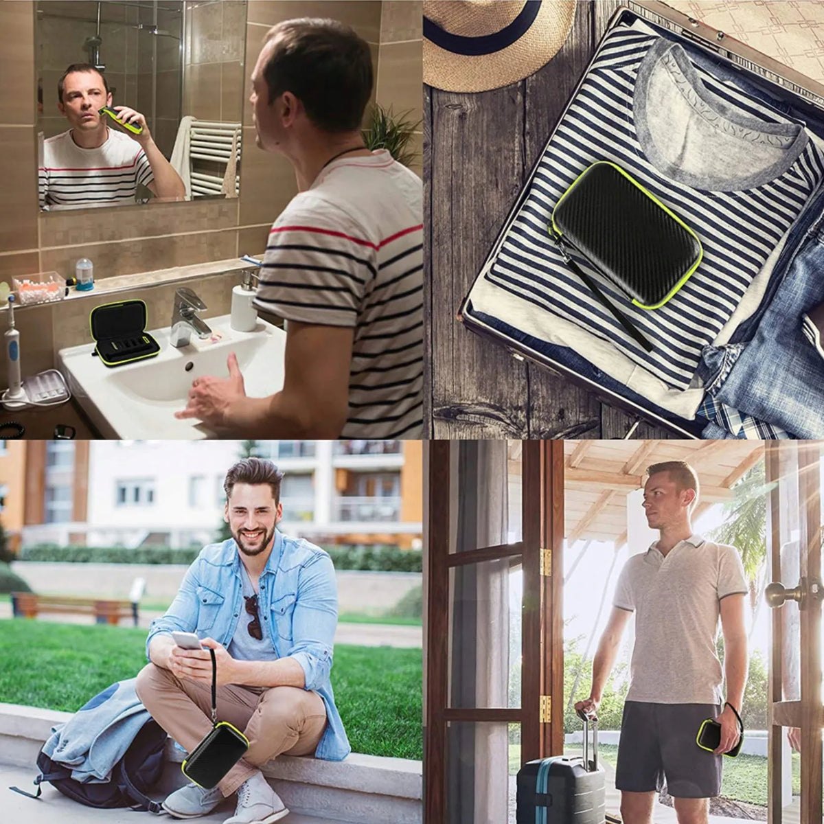 Kietas dėklas „Philips OneBlade 360“ skustuvui, trimerio antgaliams, ašmenims ir kasetėms