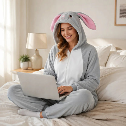 Kigurumi pižama „Szary Królik“, L dydis, 165–175 cm