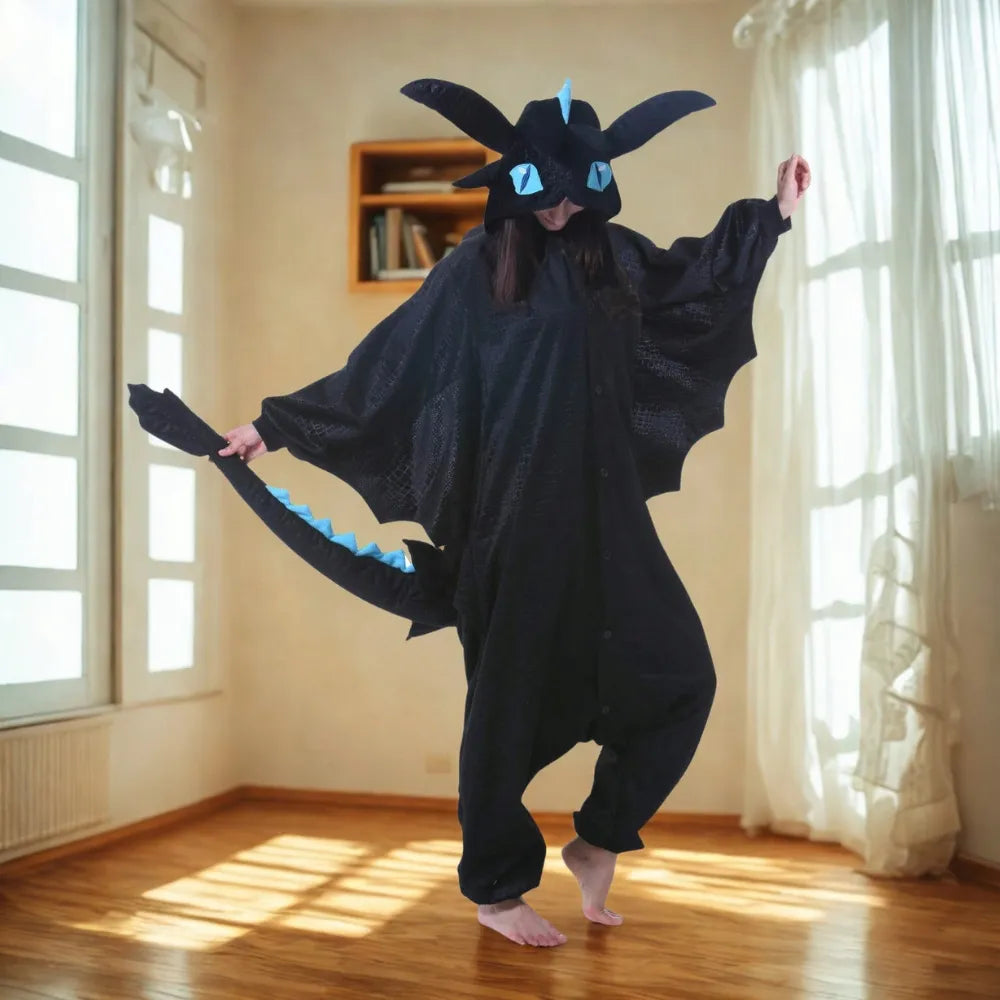 Kigurumi pižama „Szczerbatek“, mėlyna, XL, 175–185 cm