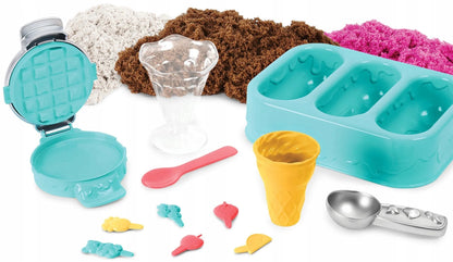 Kinetic Sand ledų gardumynų ledainė – kvapnus kinetinis smėlis, 3 spalvos