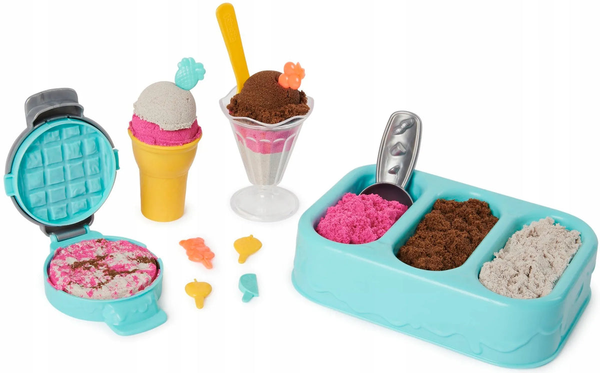 Kinetic Sand ledų gardumynų ledainė – kvapnus kinetinis smėlis, 3 spalvos