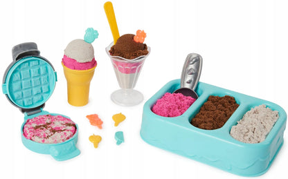 Kinetic Sand ledų gardumynų ledainė – kvapnus kinetinis smėlis, 3 spalvos