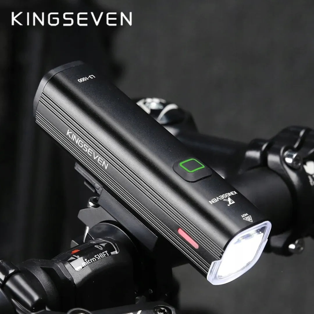 KINGSEVEN L3-1000 LED dviračio priekinis žibintas 1000lm 5 režimai 4800mAh + galinis žibintas