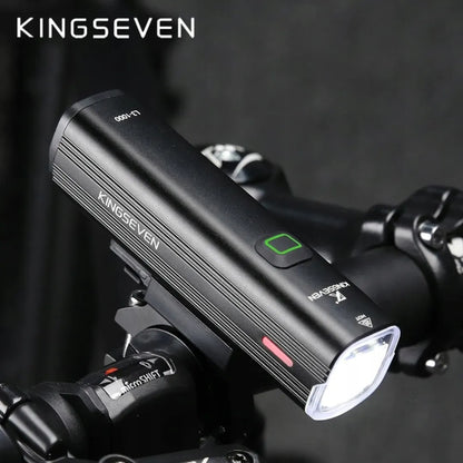 KINGSEVEN L3-1000 LED dviračio priekinis žibintas 1000lm 5 režimai 4800mAh + galinis žibintas