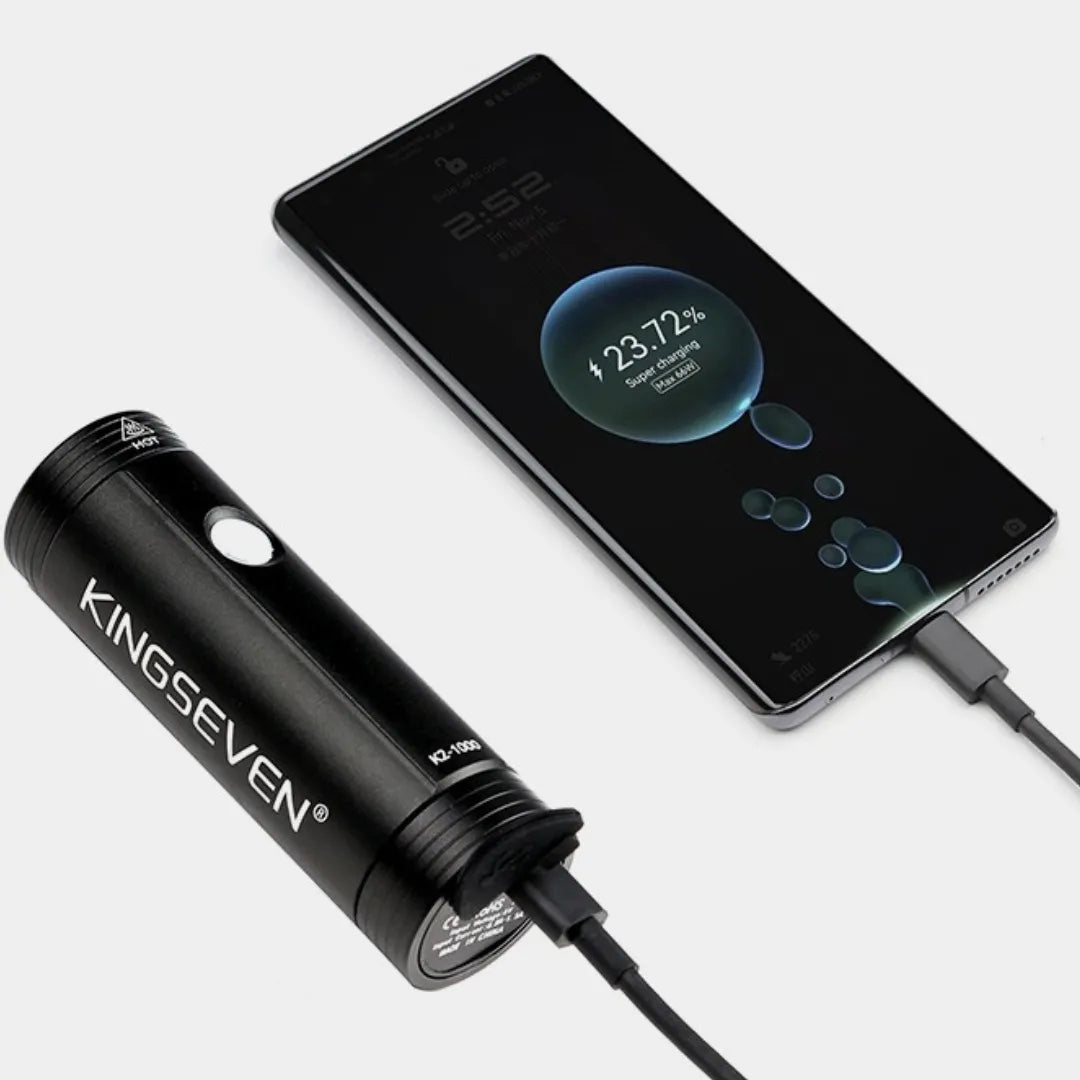 KINGSEVEN L3-1000 LED dviračio priekinis žibintas 1000lm 5 režimai 4800mAh + galinis žibintas