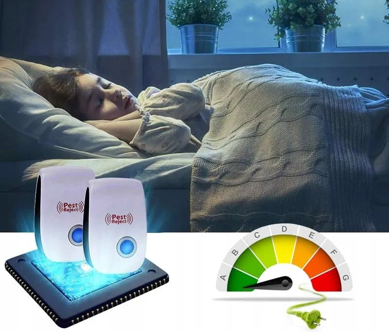 Kištukinis ultragarsinis kenkėjų, pelių, tarakonų ir vorų atbaidymo įrenginys Fotorob