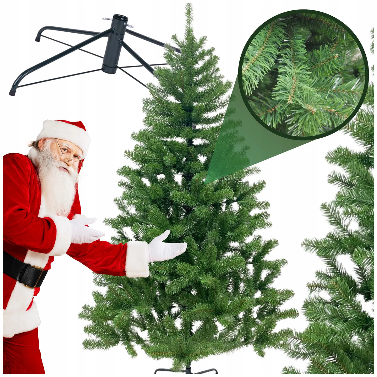 Klasikinė dirbtinė eglutė 180 cm, tanki ir elegantiška, Kalėdų dekoracija, premium klasės medelis