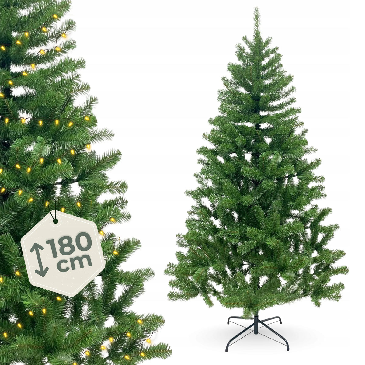 Klasikinė dirbtinė eglutė 180 cm, tanki ir elegantiška, Kalėdų dekoracija, premium klasės medelis