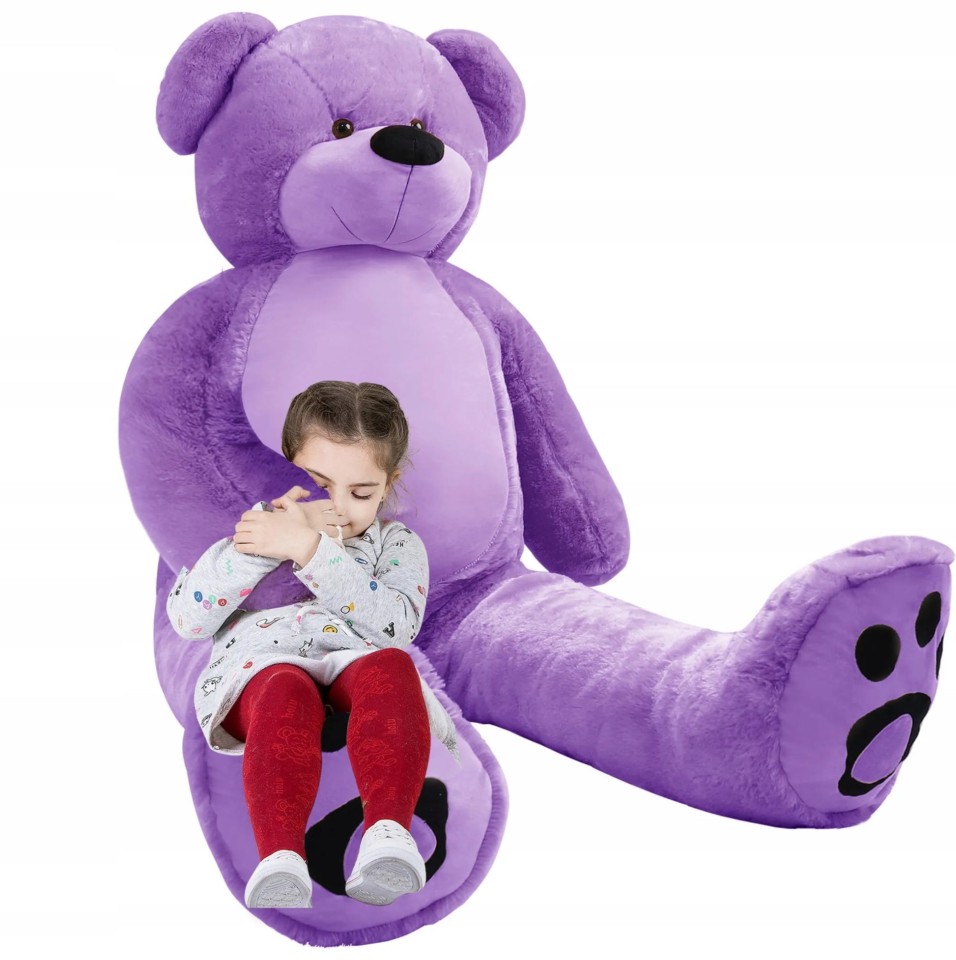 Klasikinis pliušinis meškinas - violetinis 180 cm